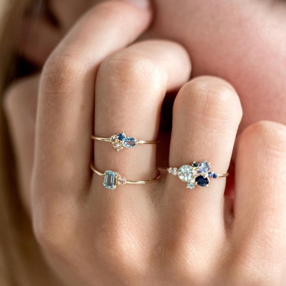 18K Plated Gemstone Rings - Picture 1 of 6